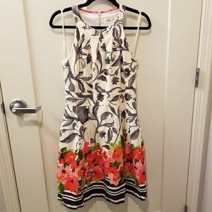 SOLD - Eliza J Floral Dress Scoop Neck Sleeveless - Size 8
